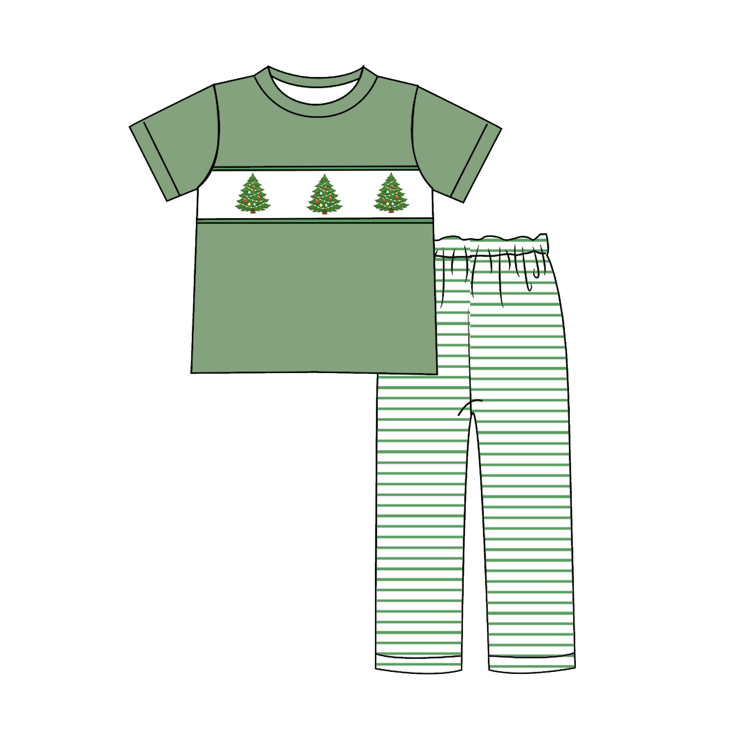 （Weekly Pre-Order）Siblings Christmas Tree Embroidery Dress,Scallop Set&Romper（Ends 9.6）