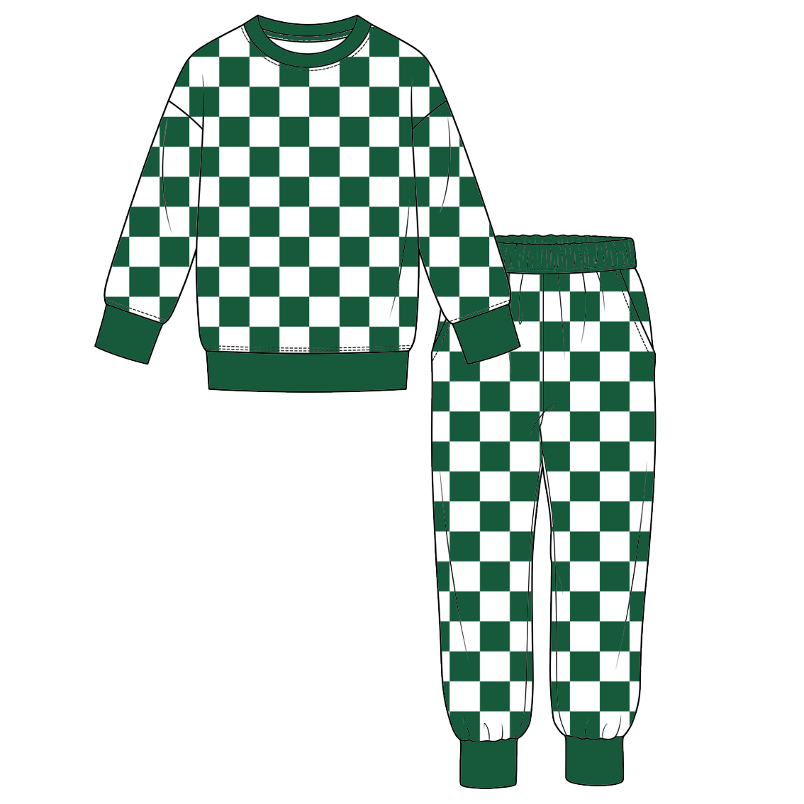 （Weekly Pre-Order）Boys Fall&Winter Plaid Outfit Set（Ends 10.6）