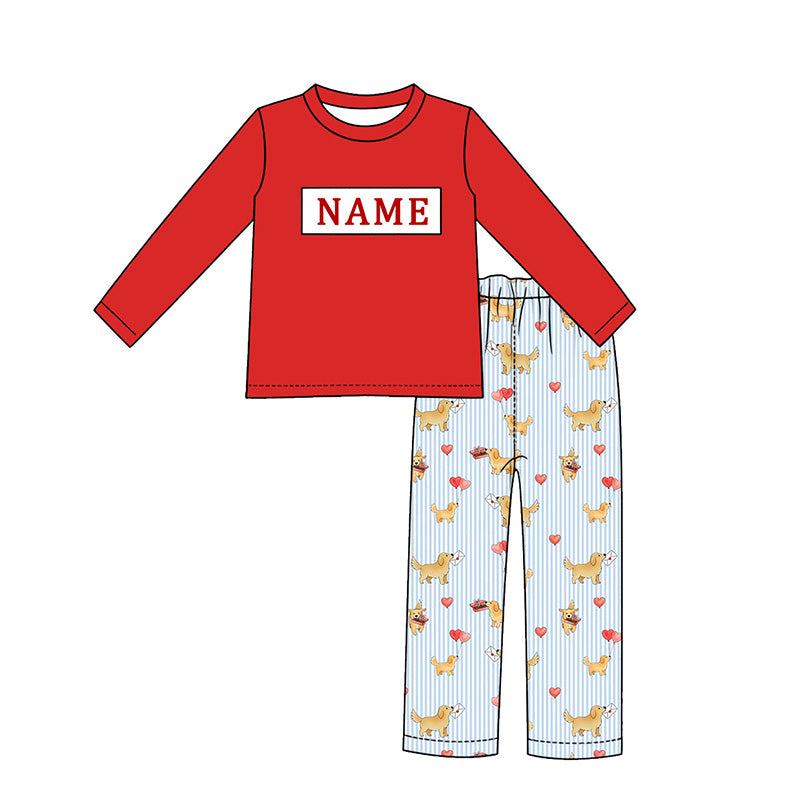 （Pre Order）Siblings Valentine's Day Embroidery Smocked Dress,Set&Romper