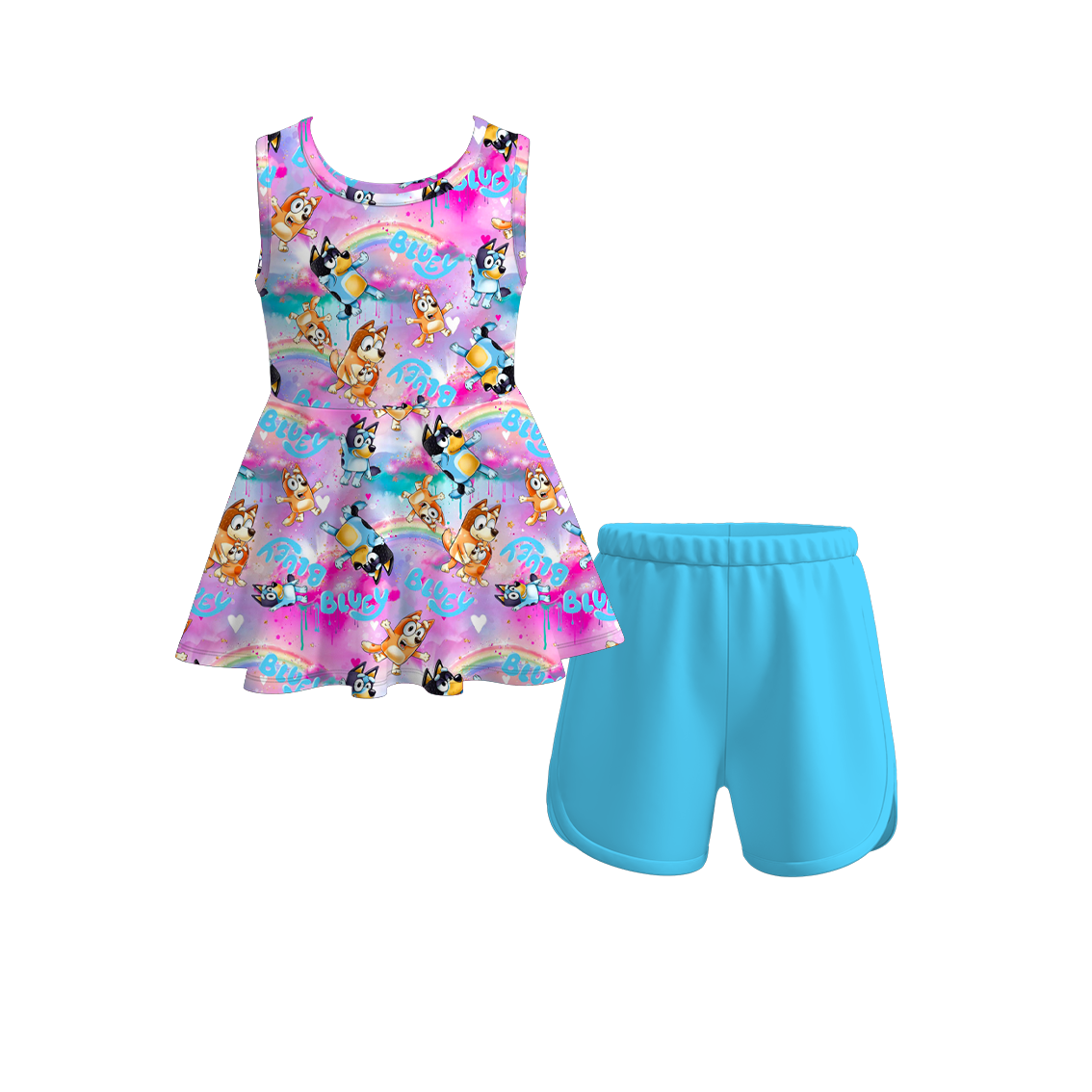 （Pre Order）Girls Character Cartoon Shorts Set