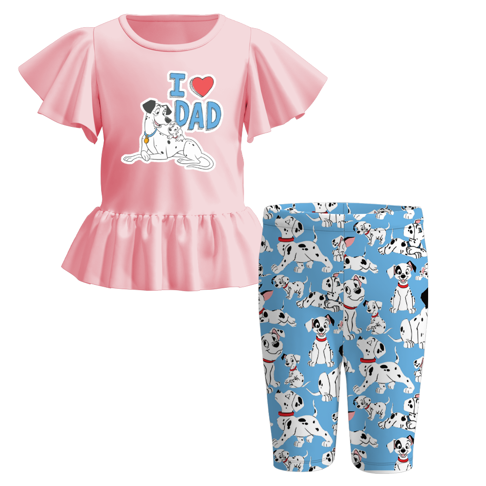 （Pre Order）Girls Summer Cartoon Print Short Set