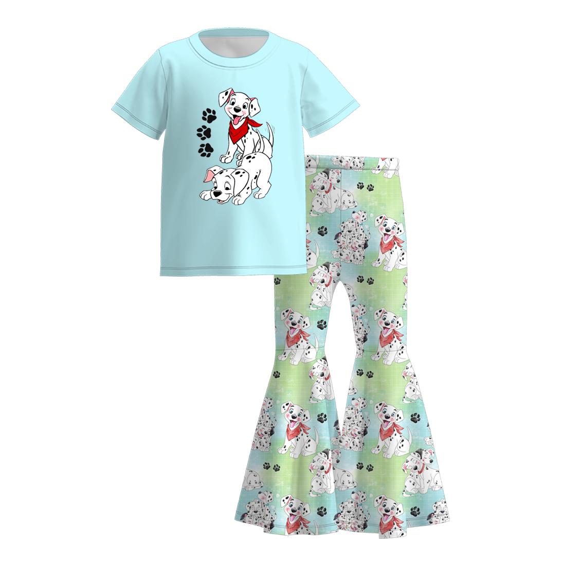 （Pre Order）Girls Summer Cartoon Print Bell Pant Set