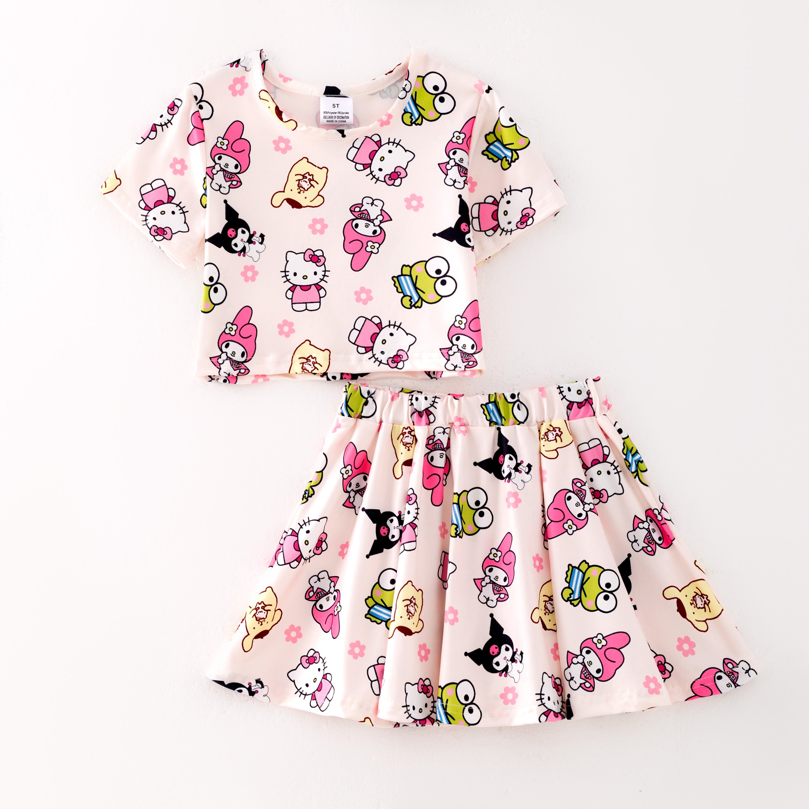 （Pre Order）Girls Summer Sanrio Print Skirt Set