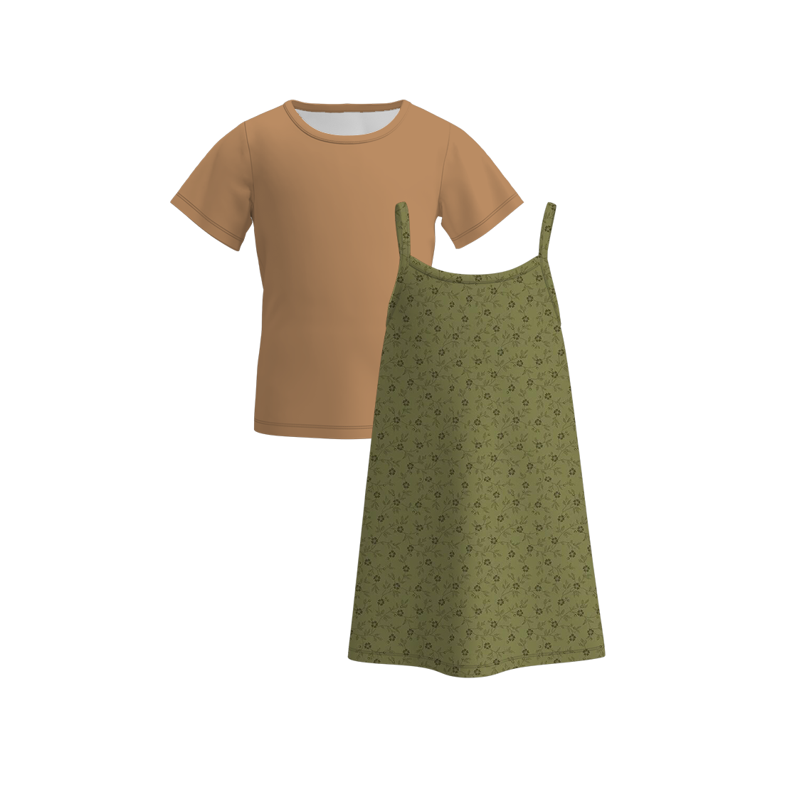 （Pre Order）Girls Summer Top Dress 2 Pieces Set