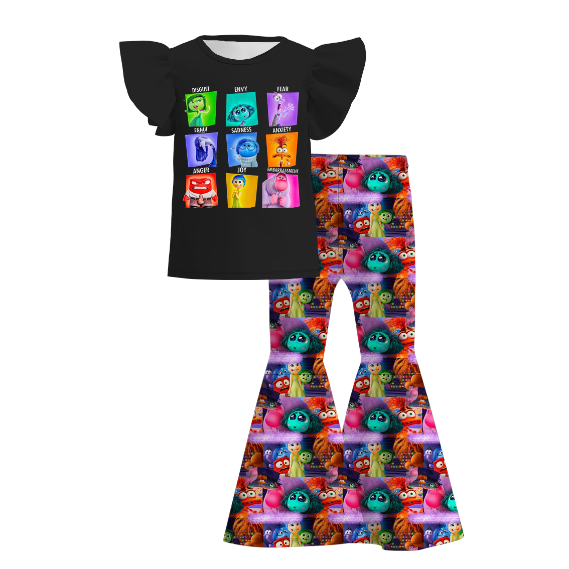 （Pre Order）Girls Cute Cartoon Print Pants Set