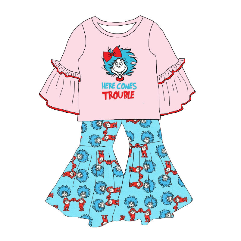 （Pre Order）Girls Spring and Summer DR SEUSS Print Outfit Set