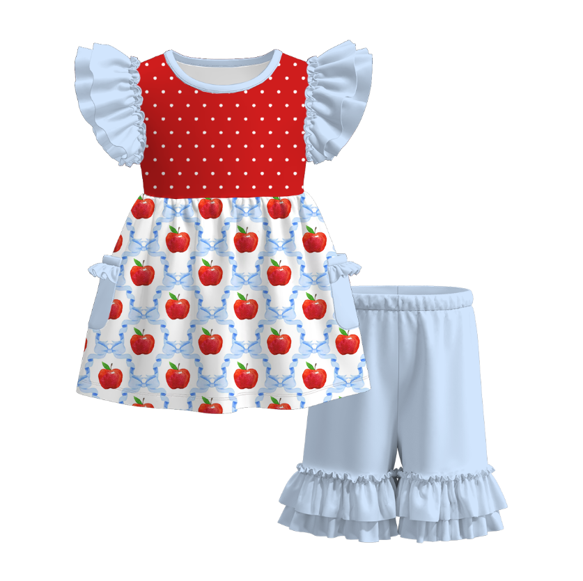 （Pre Order）Girls Summer Back To School Print Dress＆Set