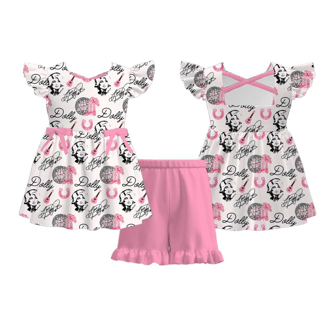 （Pre Order）Girls Spring and Summer Character Print Shorts Set