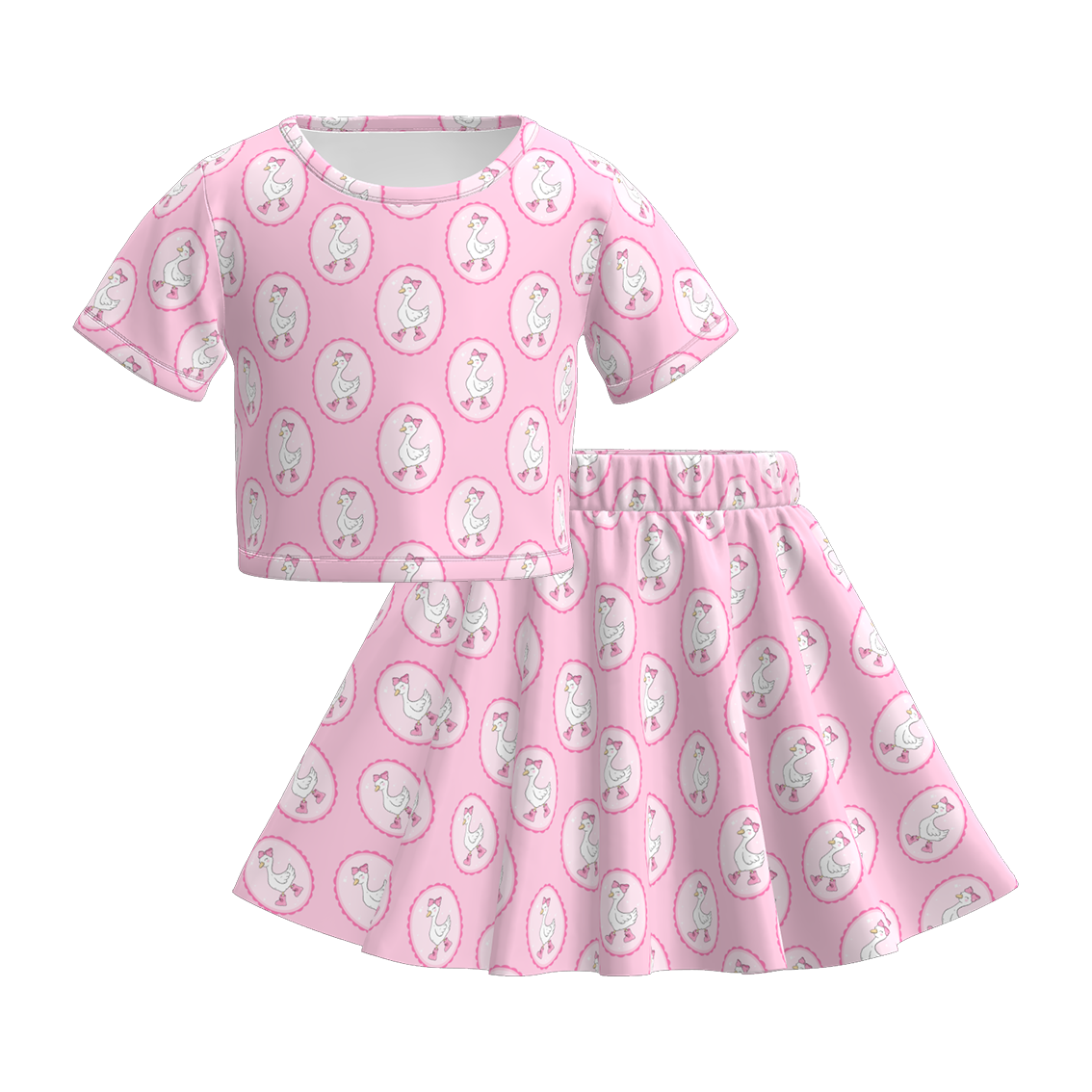 （Pre Order）Girls Spring and Summer Animal Print Skirt Set