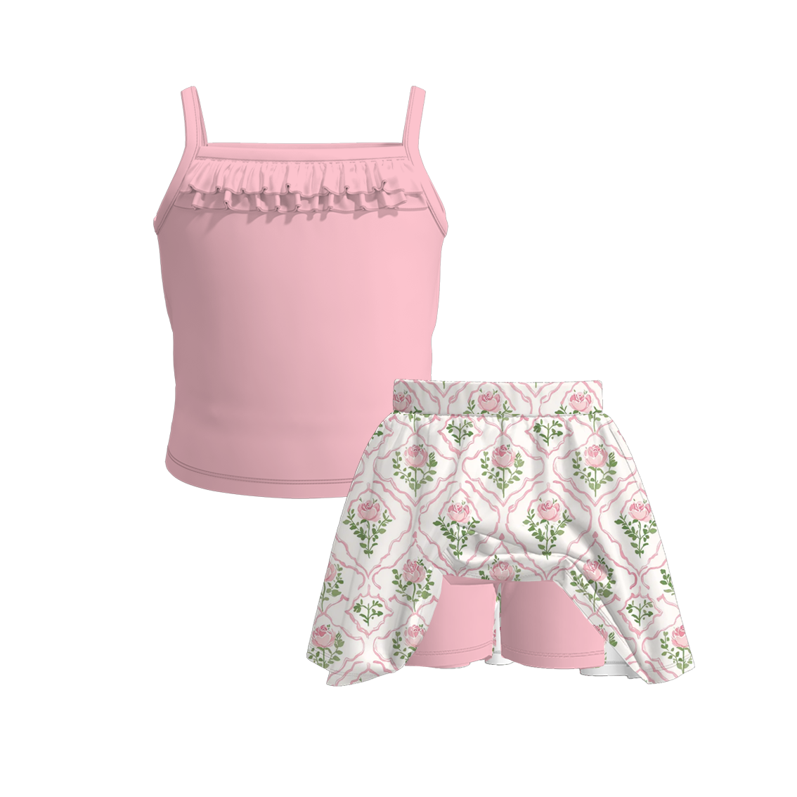（Pre Order）Mommy and Me Summer Pink Floral Print MAXI Dress,Set＆Romper