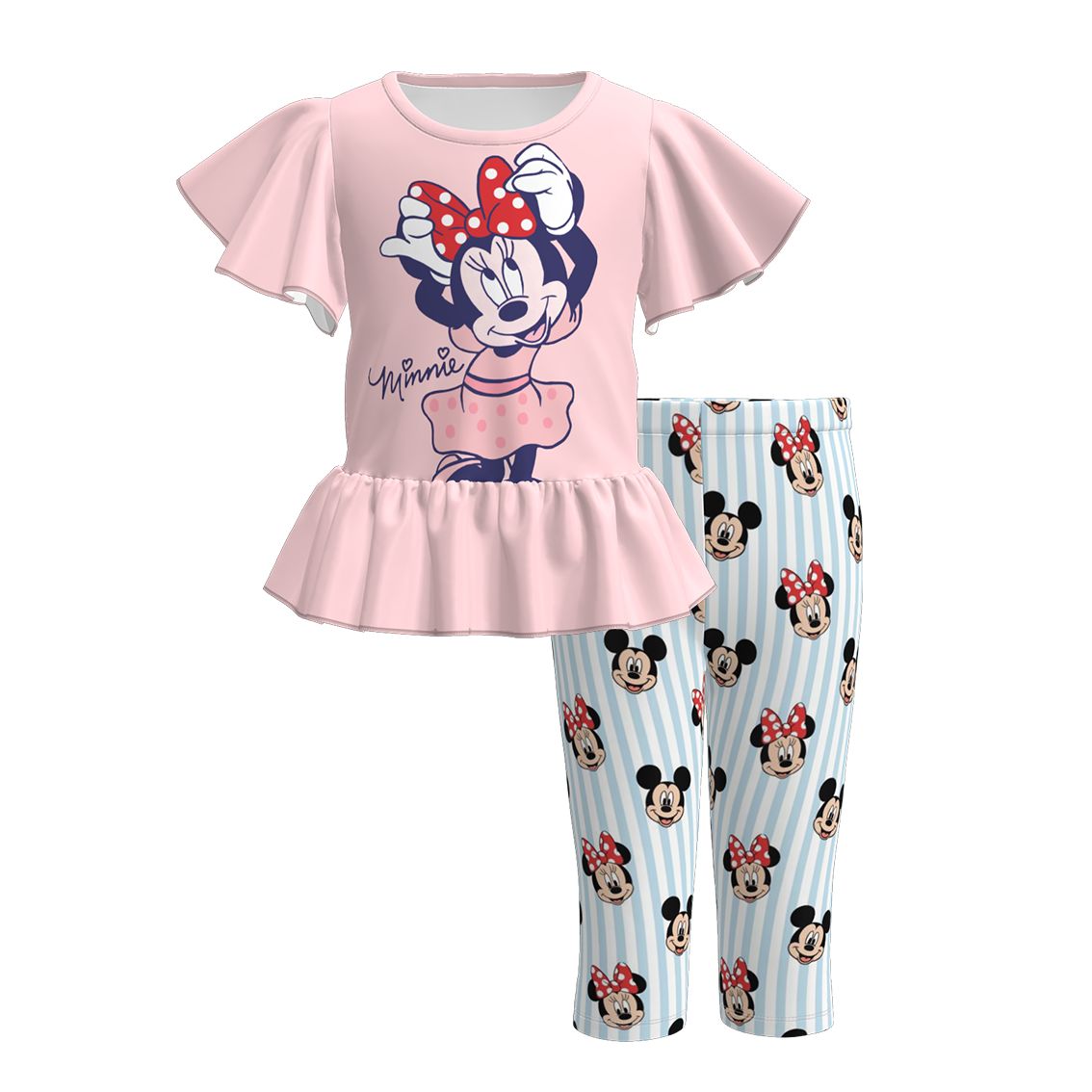 （Pre Order）Girls Spring and Summer Cartoon Print Outfit Set