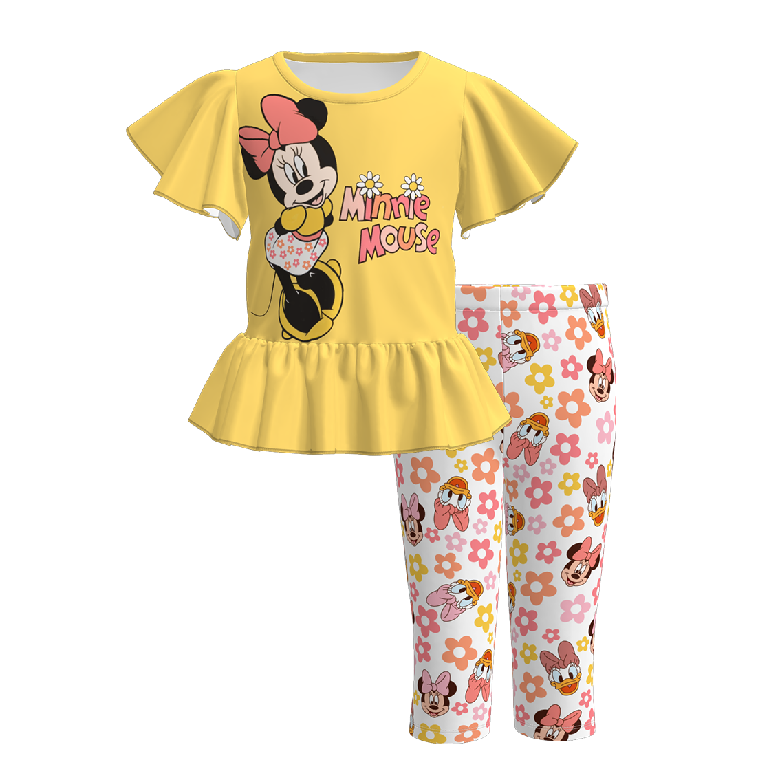 （Pre Order）Girls Spring and Summer Cartoon Print Outfit Set