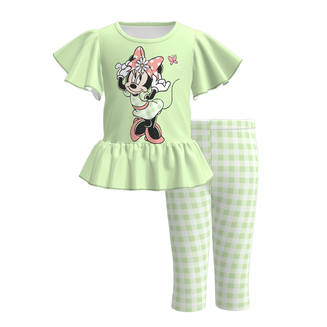 （Pre Order）Girls Spring and Summer Cartoon Print Outfit Set