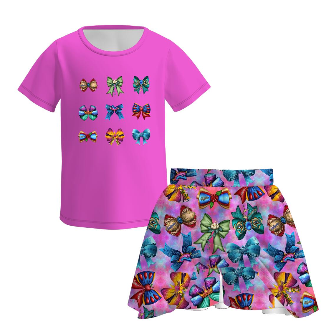 （Pre Order）Girls Summer Patriotic Print Dress＆Skort Set