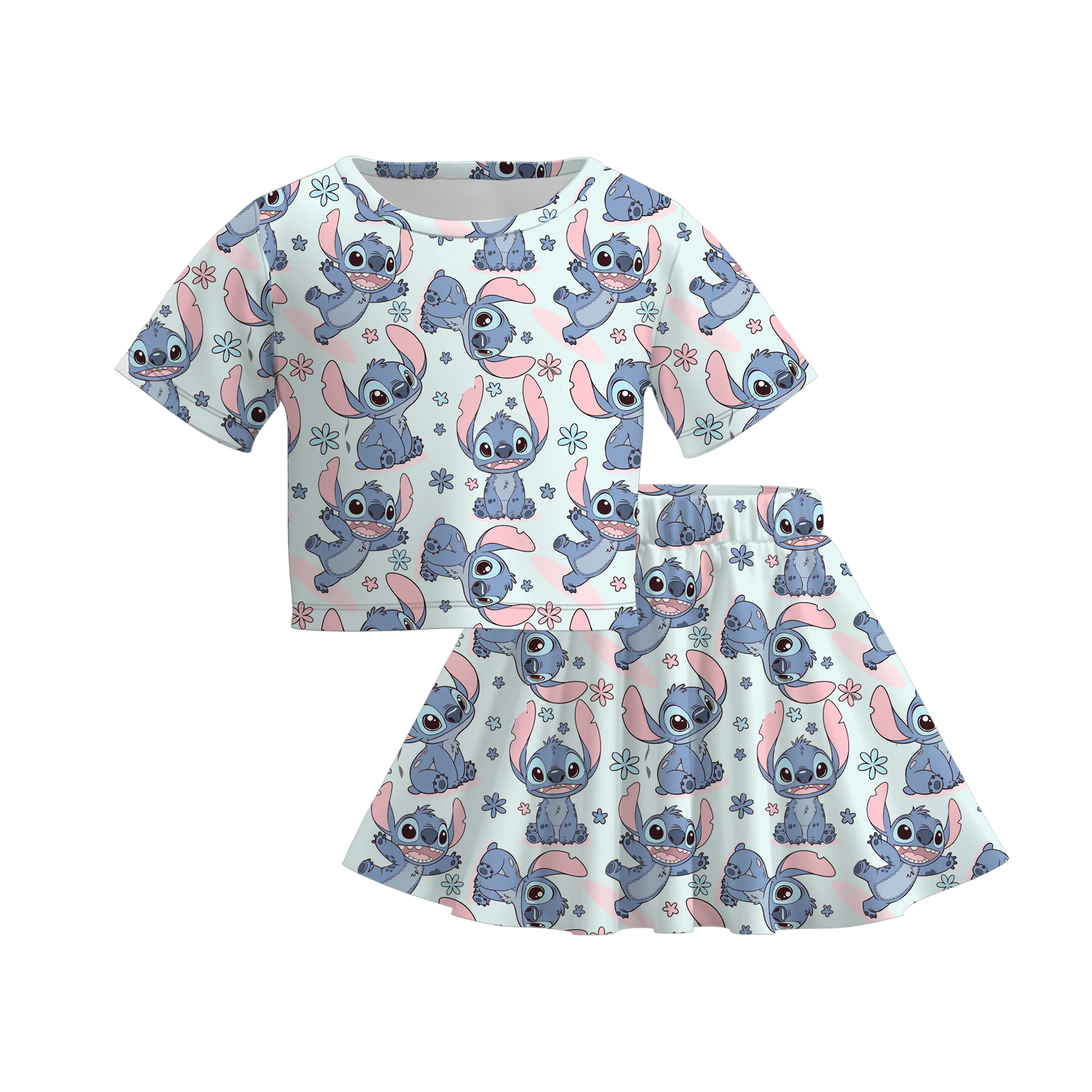 （Pre Order）Girls Spring and Summer Cartoon Print Dress,Set,Jumpsuit＆Top