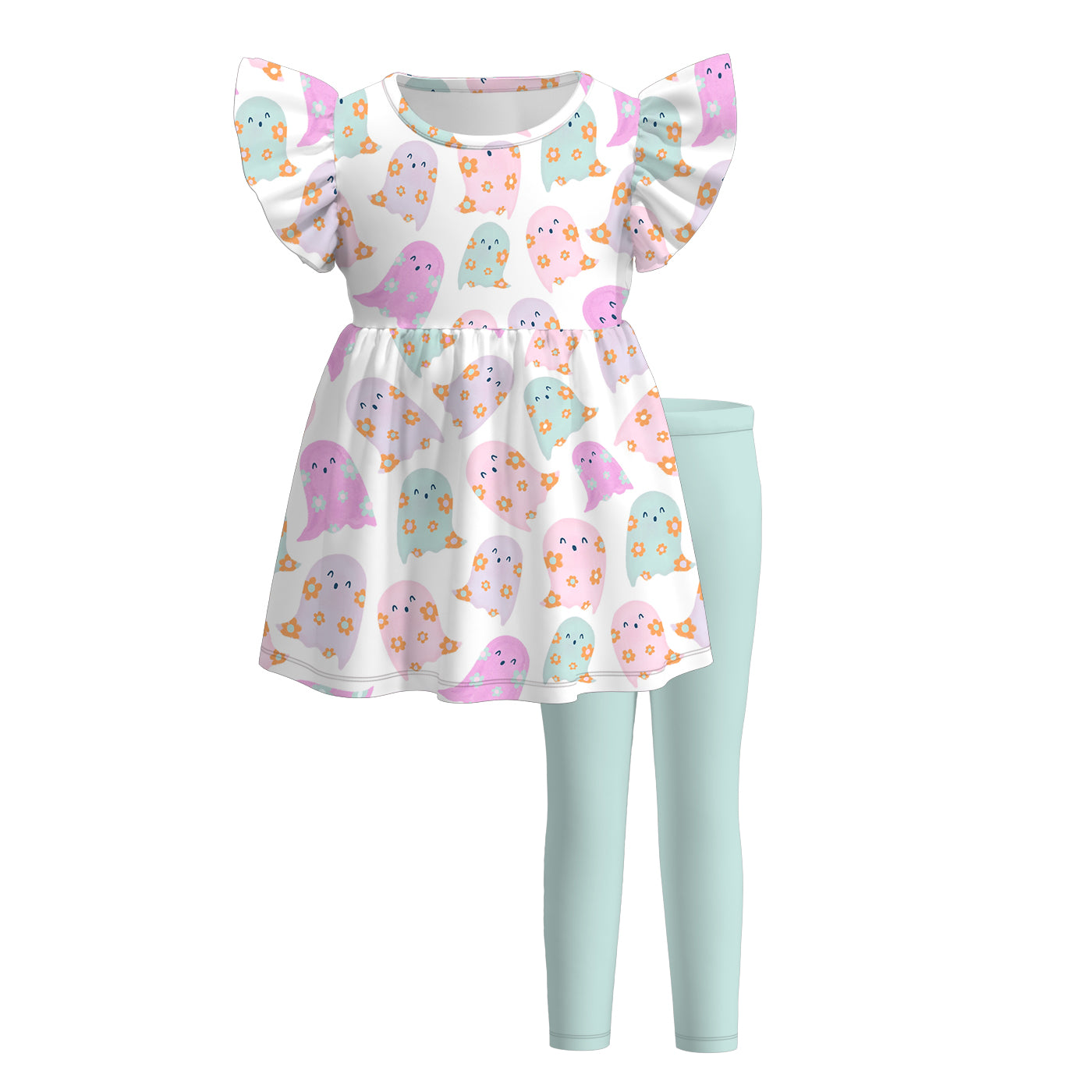 （Pre Order）Family Halloween Ghost Print Dress,Set,Pajamas＆Romper