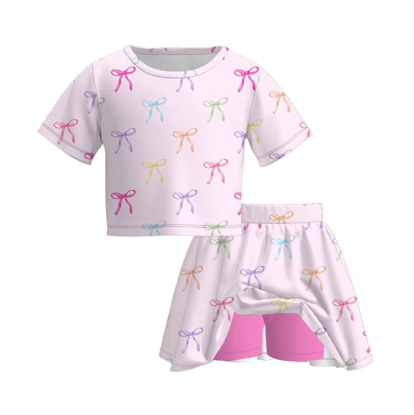 （Pre Order）Girls Spring and Summer Print Skort Set