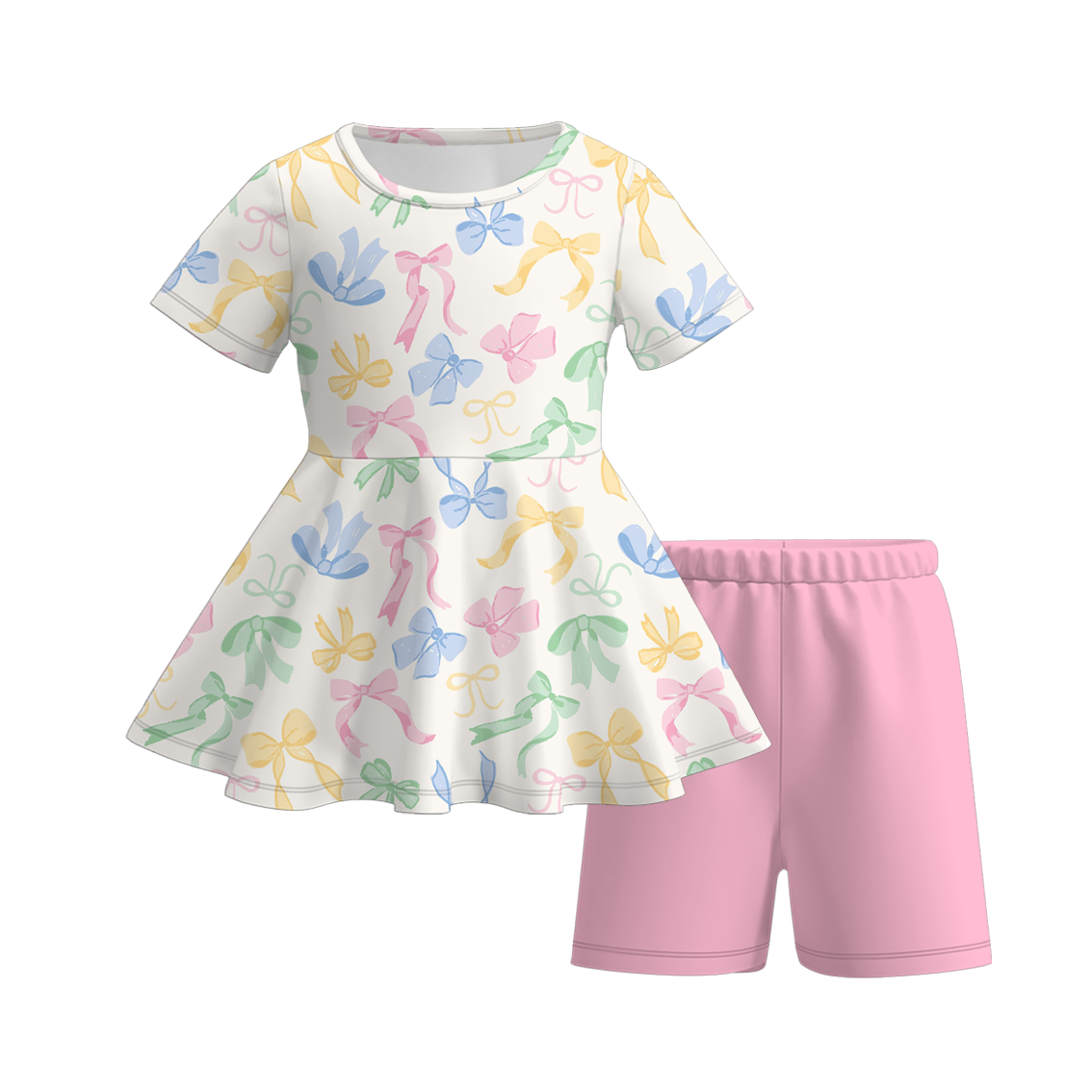 （Pre Order）Girls Spring＆Summer Animals Print Shorts Set