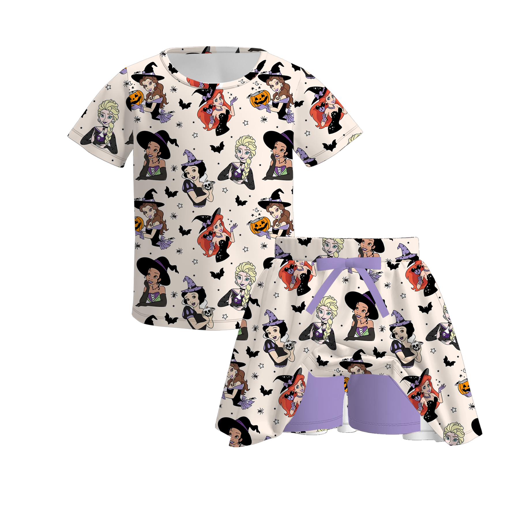 （Pre Order）Family Halloween Princess Print Dress,Set,Jumpsuit＆Romper