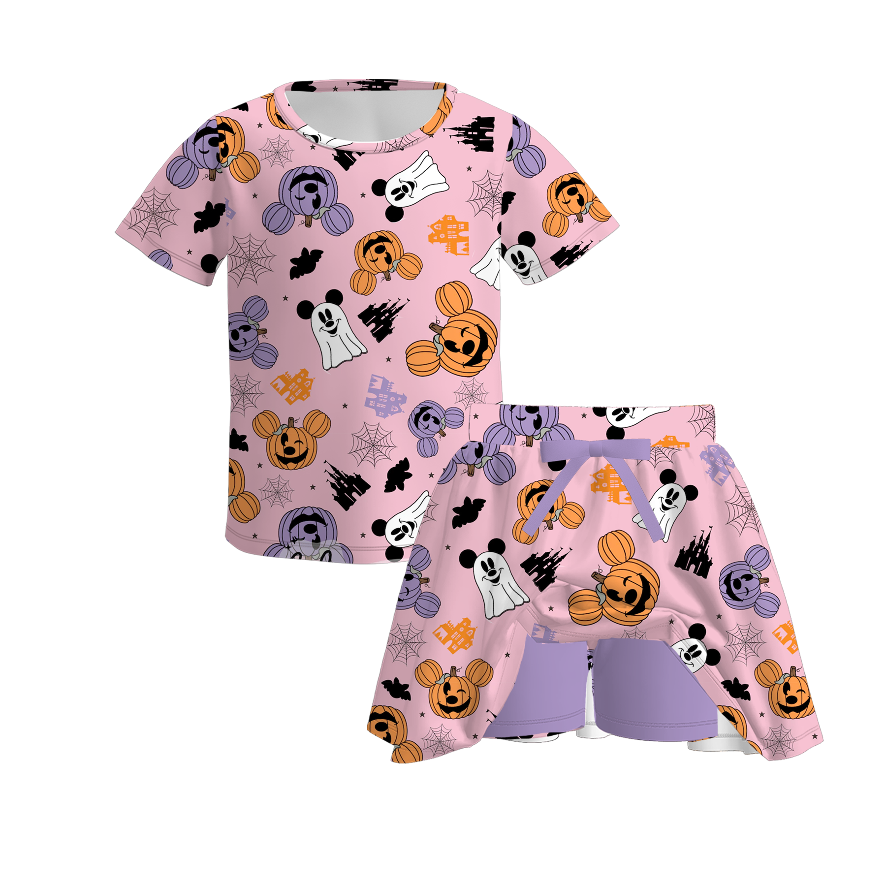 （Pre Order）Family Halloween Pumpkin Print Dress,Set,Jumpsuit＆Romper