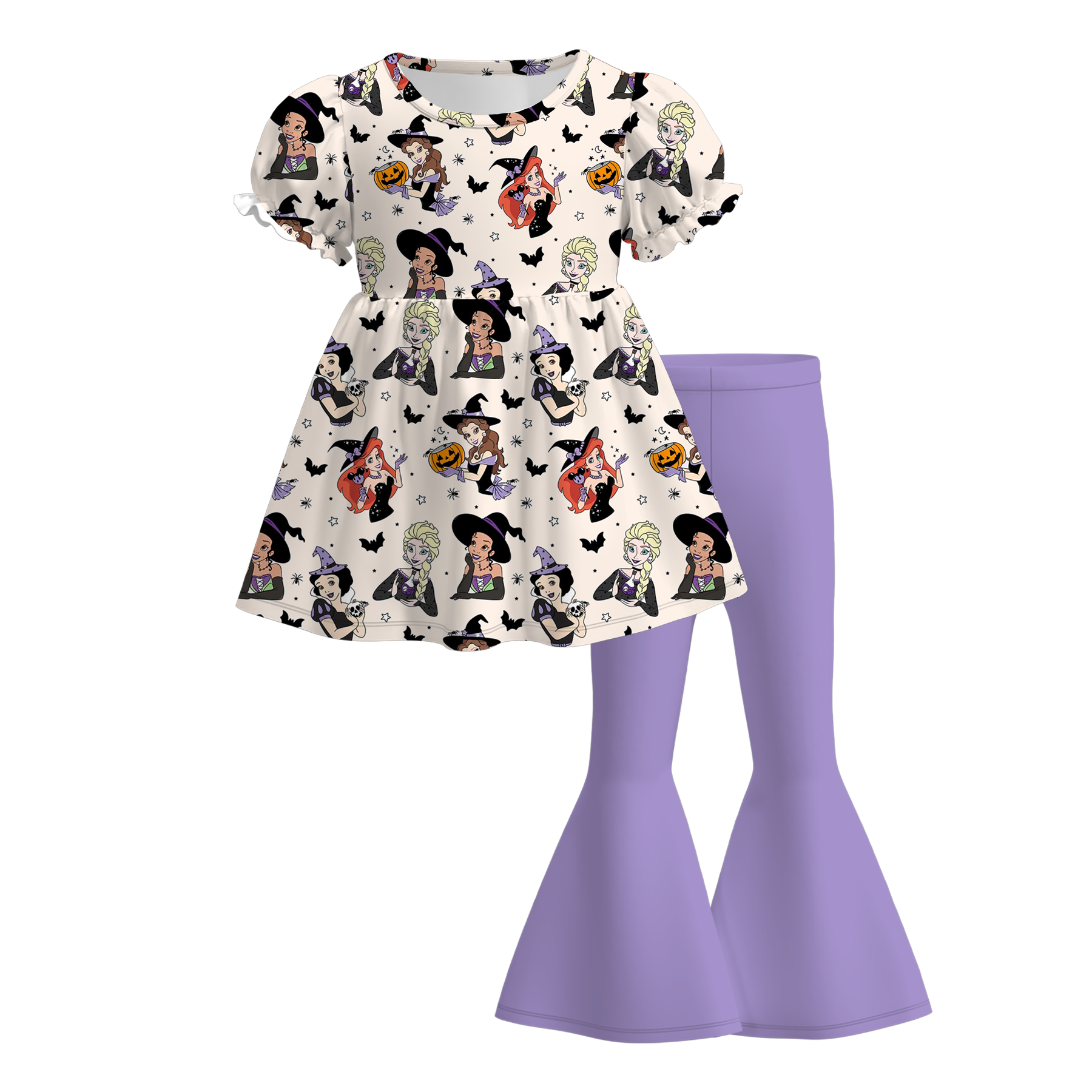 （Pre Order）Family Halloween Princess Print Dress,Set,Jumpsuit＆Romper