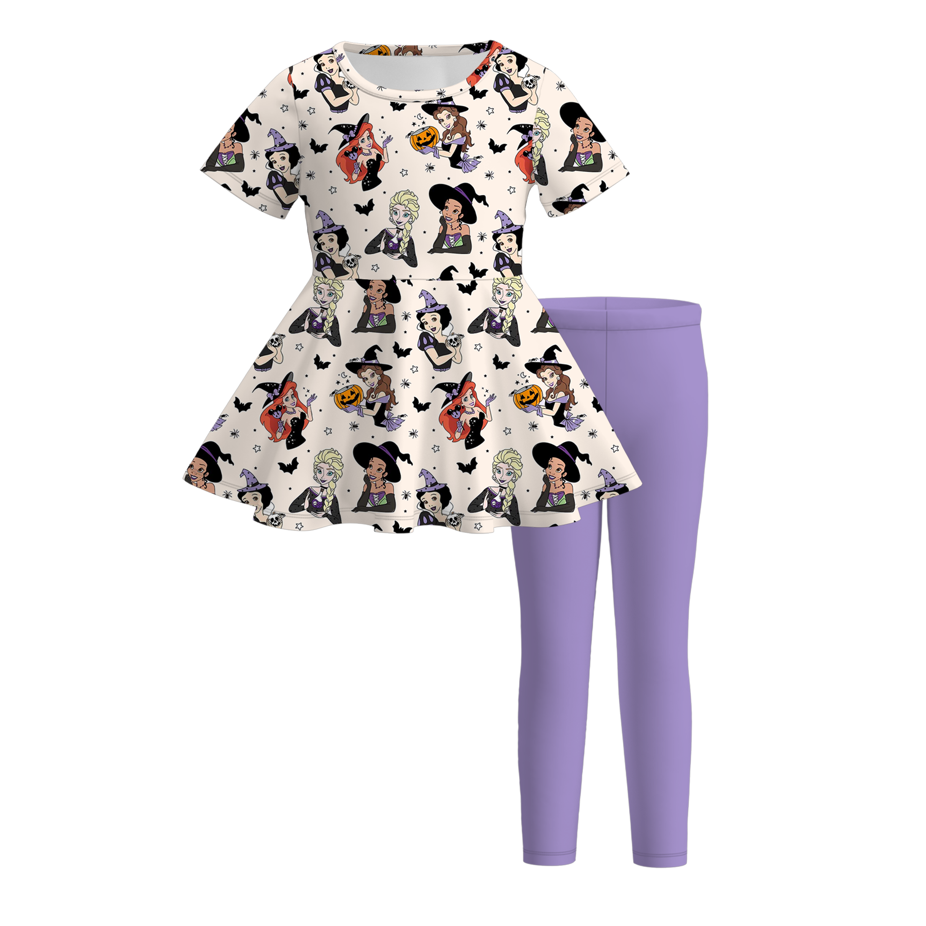 （Pre Order）Family Halloween Princess Print Dress,Set,Jumpsuit＆Romper
