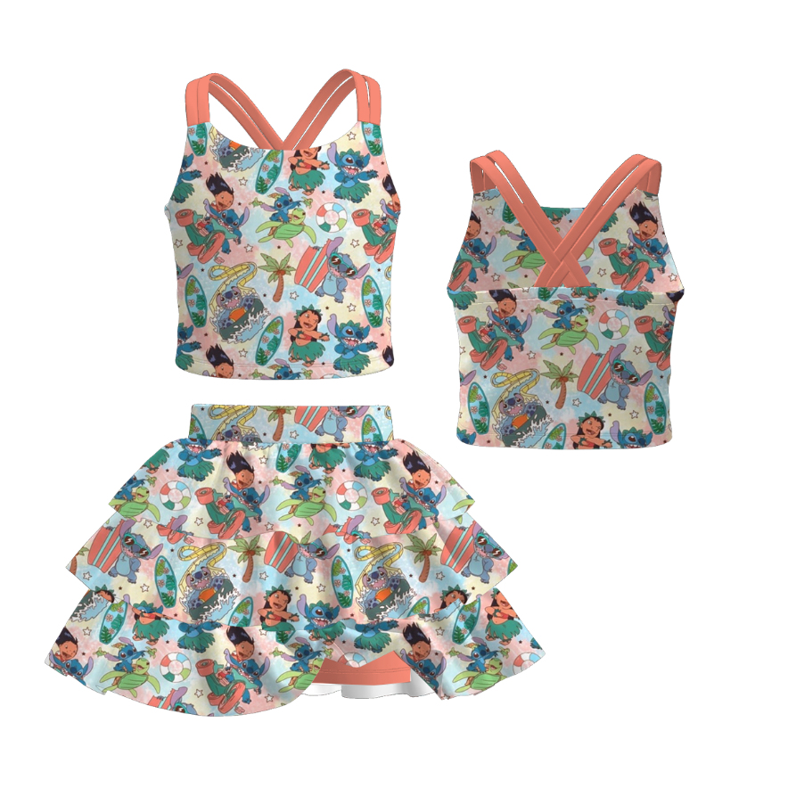 （Pre Order）Family Spring and Summer Cartoon Print Set＆Top