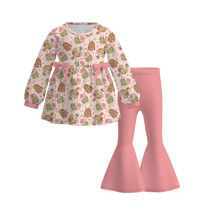 （Pre Order）Family Christmas Cartoon Print Dress,Set＆Pajamas