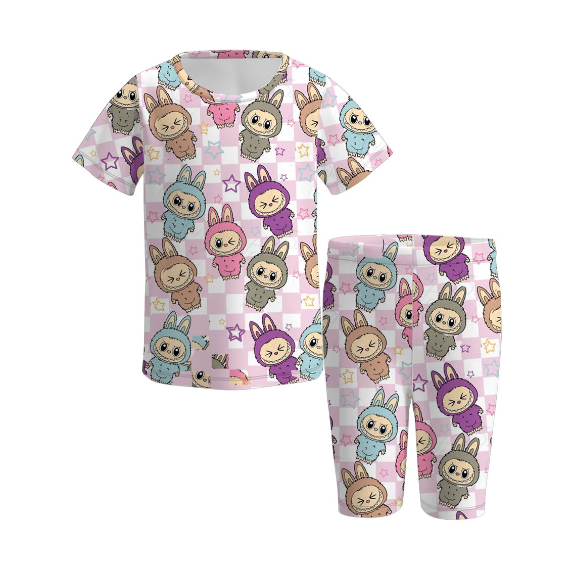 （Pre Order）Girls Summer Cartoon Print Dress&Set