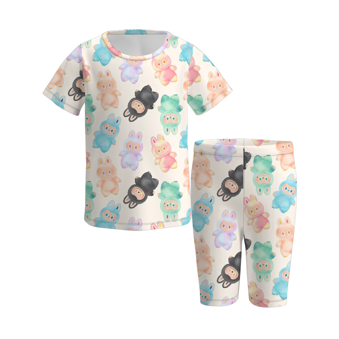 （Pre Order）Girls Summer Cartoon Print Dress&Set