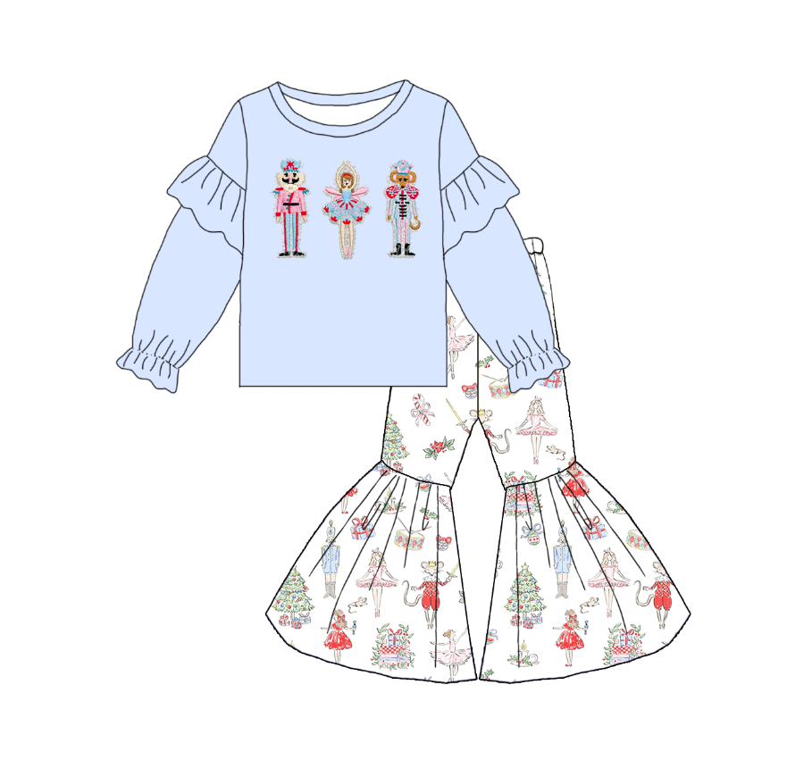 （Pre Order）Family Christmas Nutcracker Embroidery Set&Romper