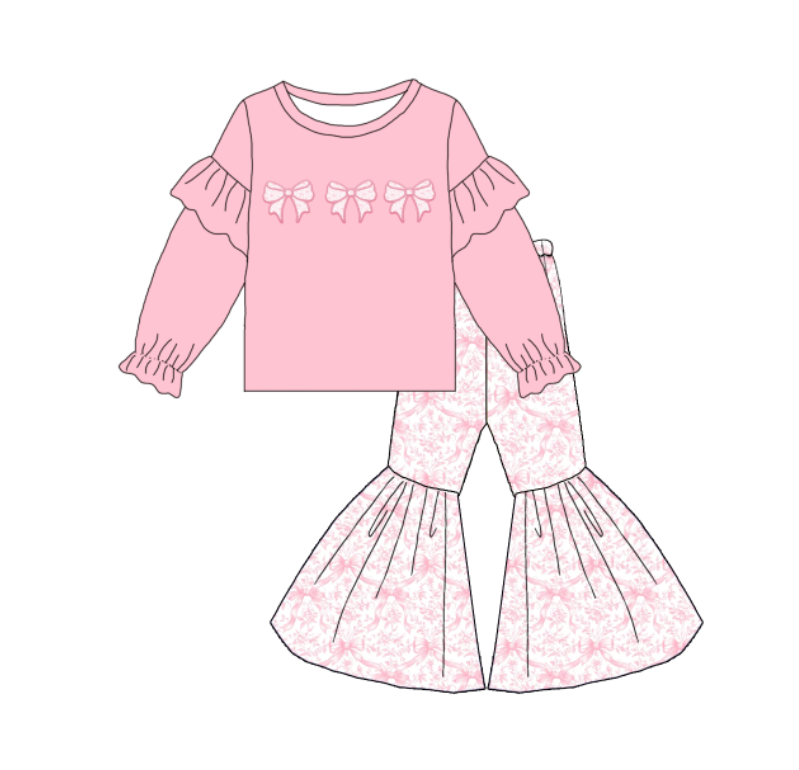（Pre Order）Family Christmas Bow Applique Set&Romper