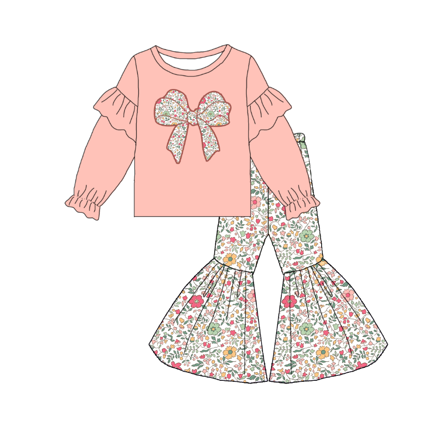 （Pre Order）Family Christmas Bow Applique Set&Romper