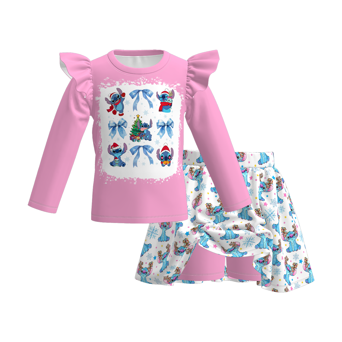 （Pre Order）Family Christmas Cartoon Print Dress&Set