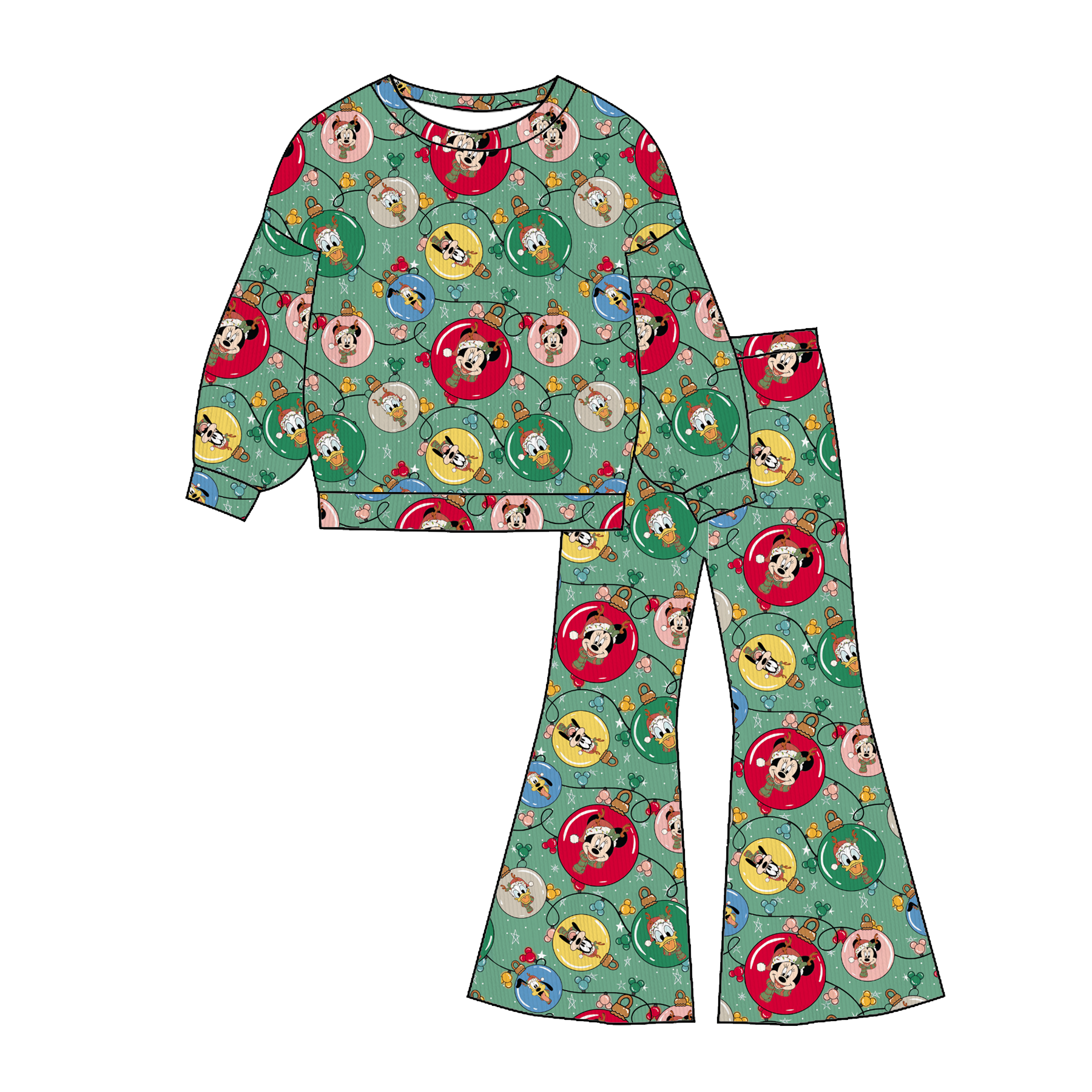 （Pre Order）Girls Fall&Winter Cartoon Print Twill Sweatshirt Suit
