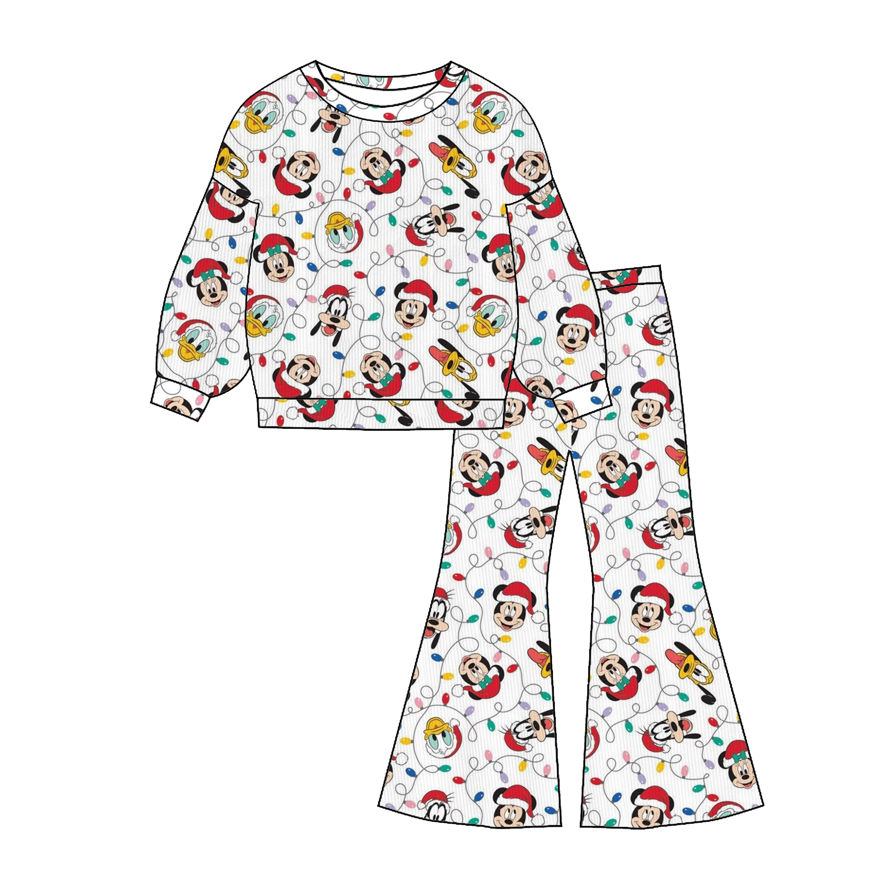 （Pre Order）Girls Fall&Winter Cartoon Print Twill Sweatshirt Suit