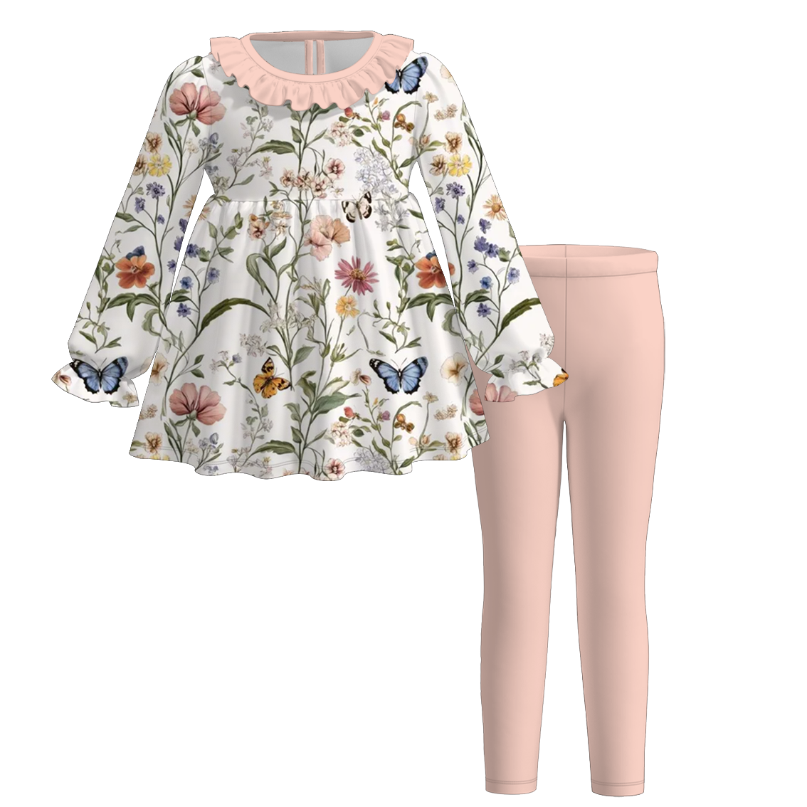 （Pre Order）Mommy and Me Fall&Winter Floral Print Dress,Set