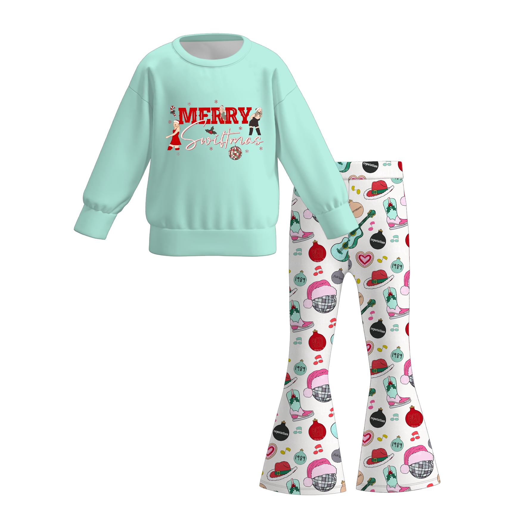 （Pre Order）Family Christmas TS Print Set,Pants＆Romper