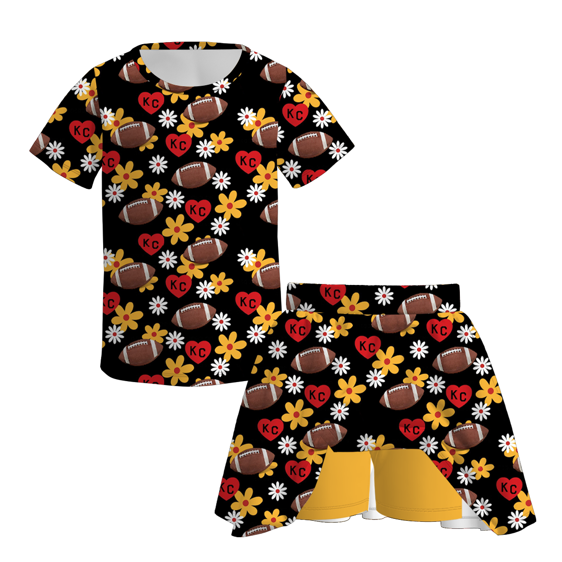 （Pre Order）Family Fall Football Print Set,Pants＆Romper