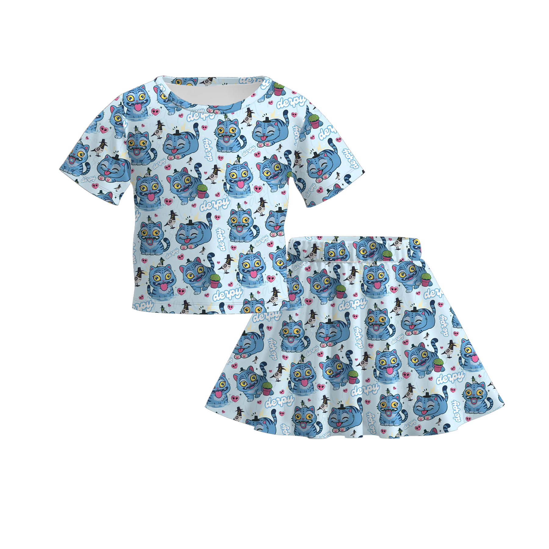 （Pre Order）Girls Movie Character Print Skirt Set