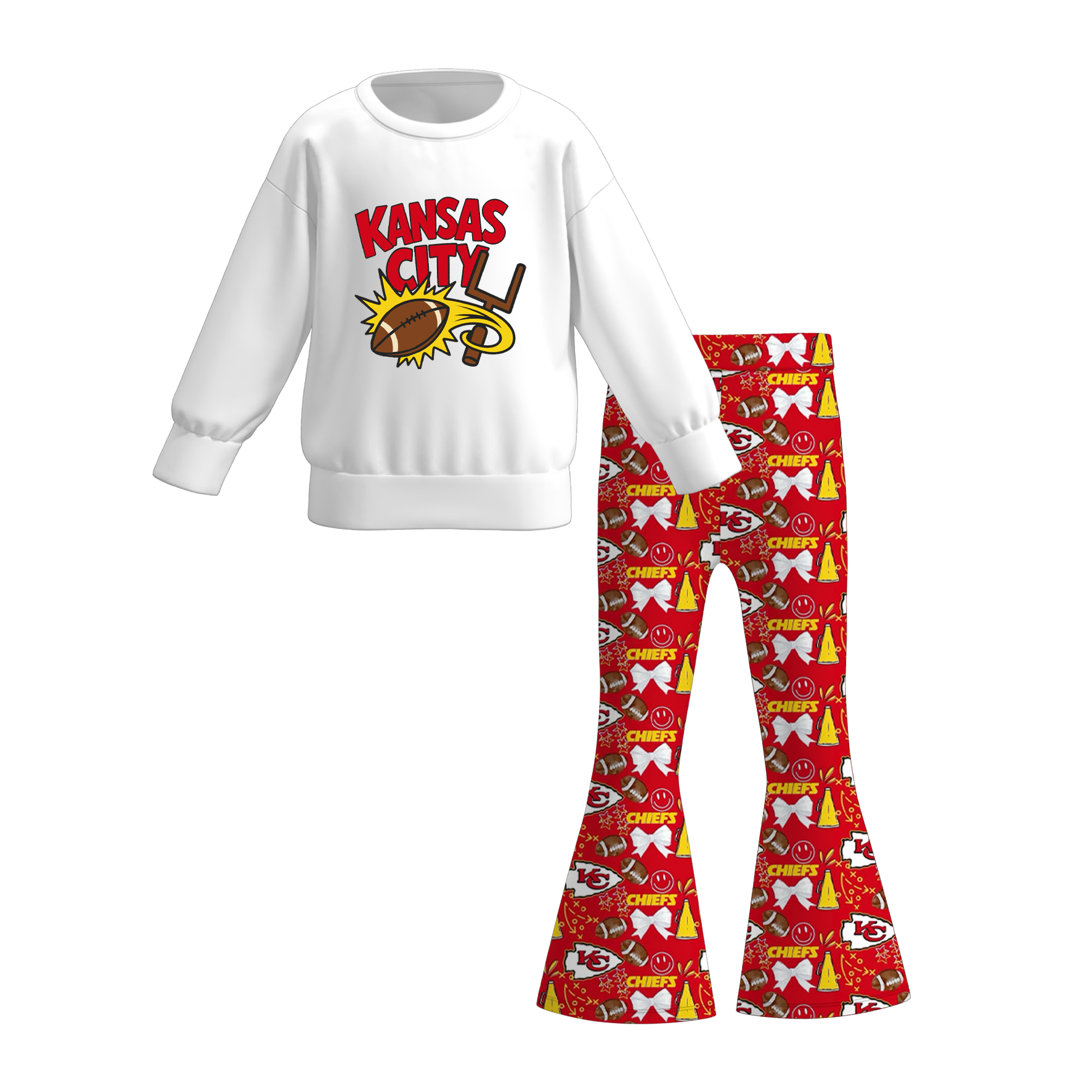（Pre Order）Family Football Print Dress,Set,Top＆Romper