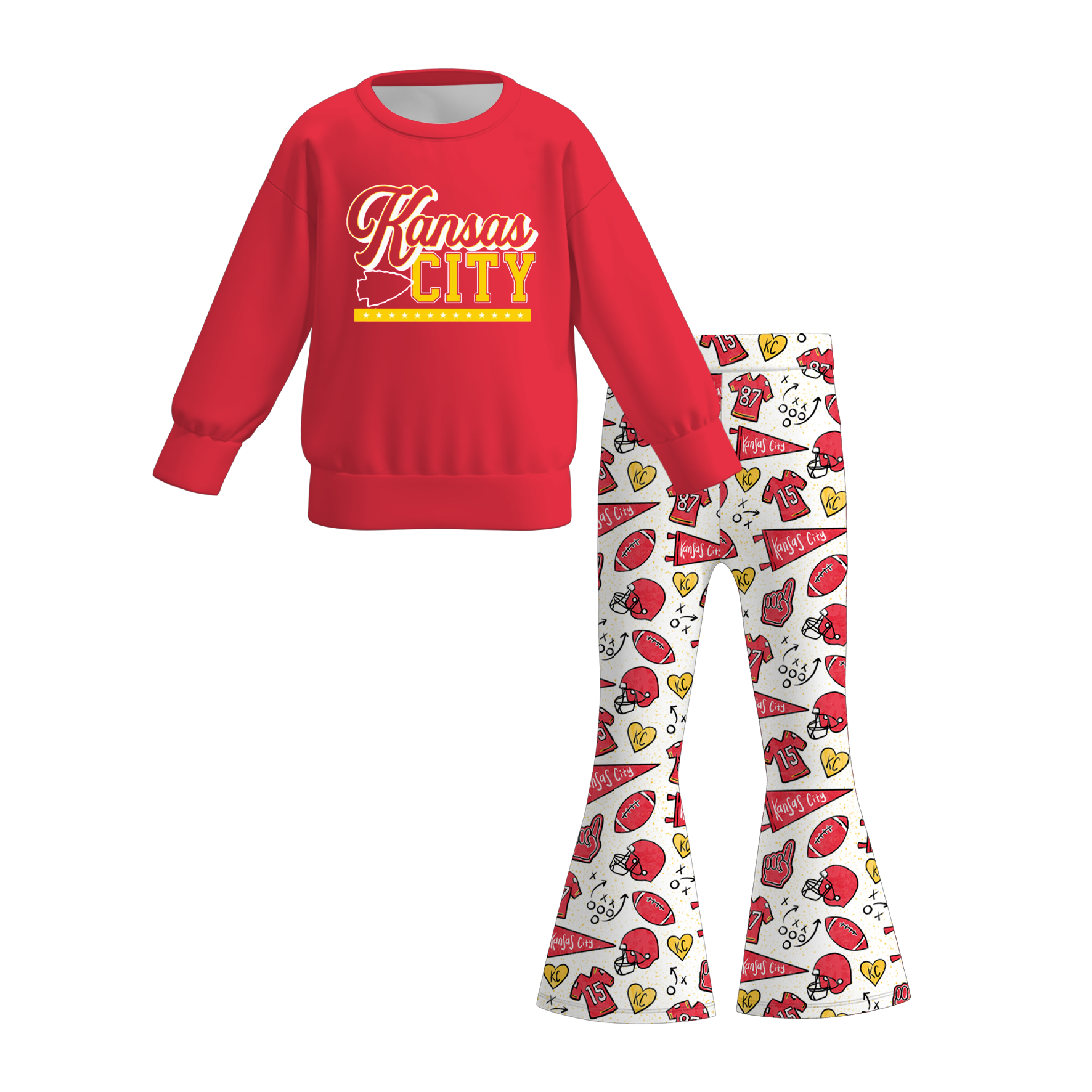 （Pre Order）Family Football Print Dress,Set＆Romper