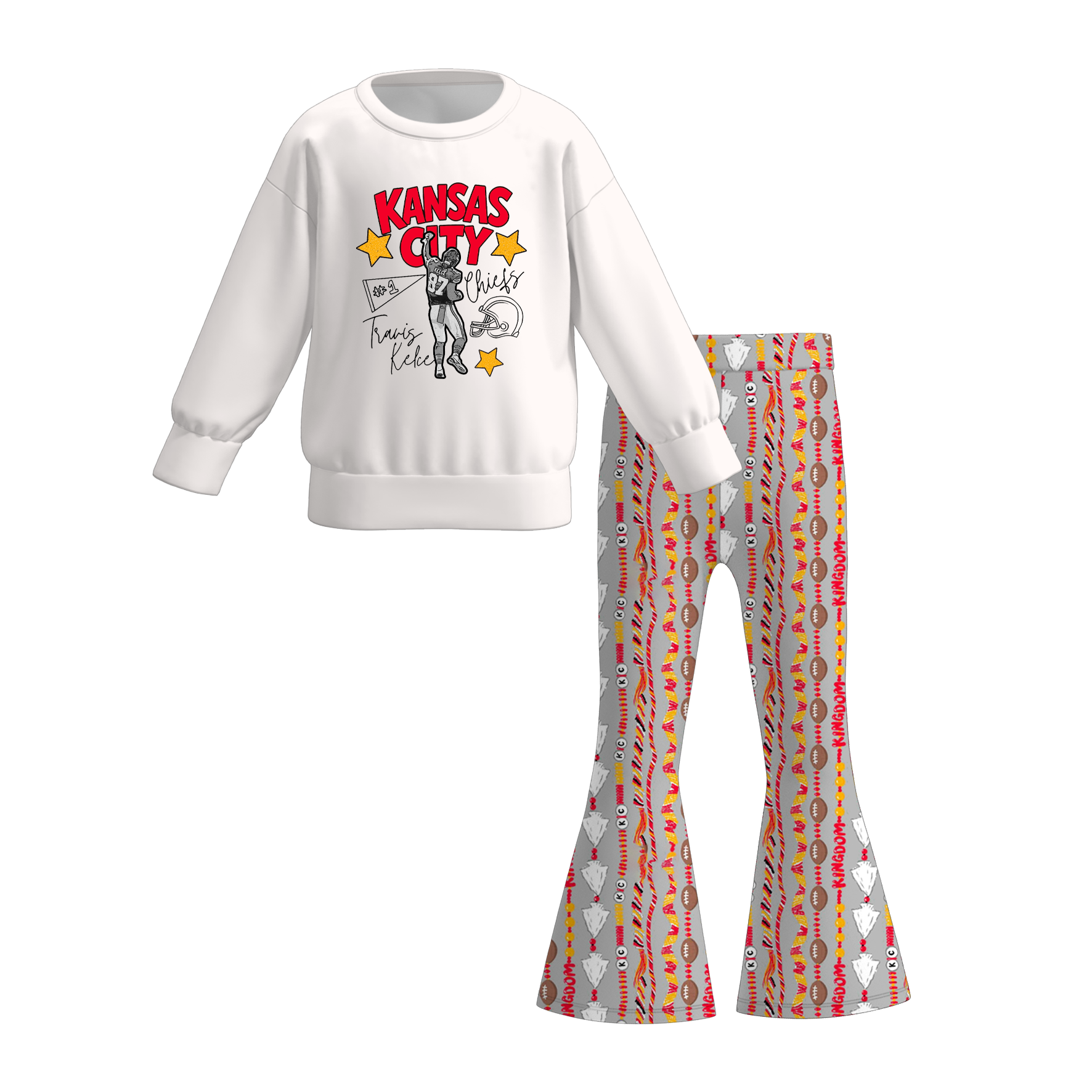 （Pre Order）Family Football Print Dress,Set,Pants＆Romper