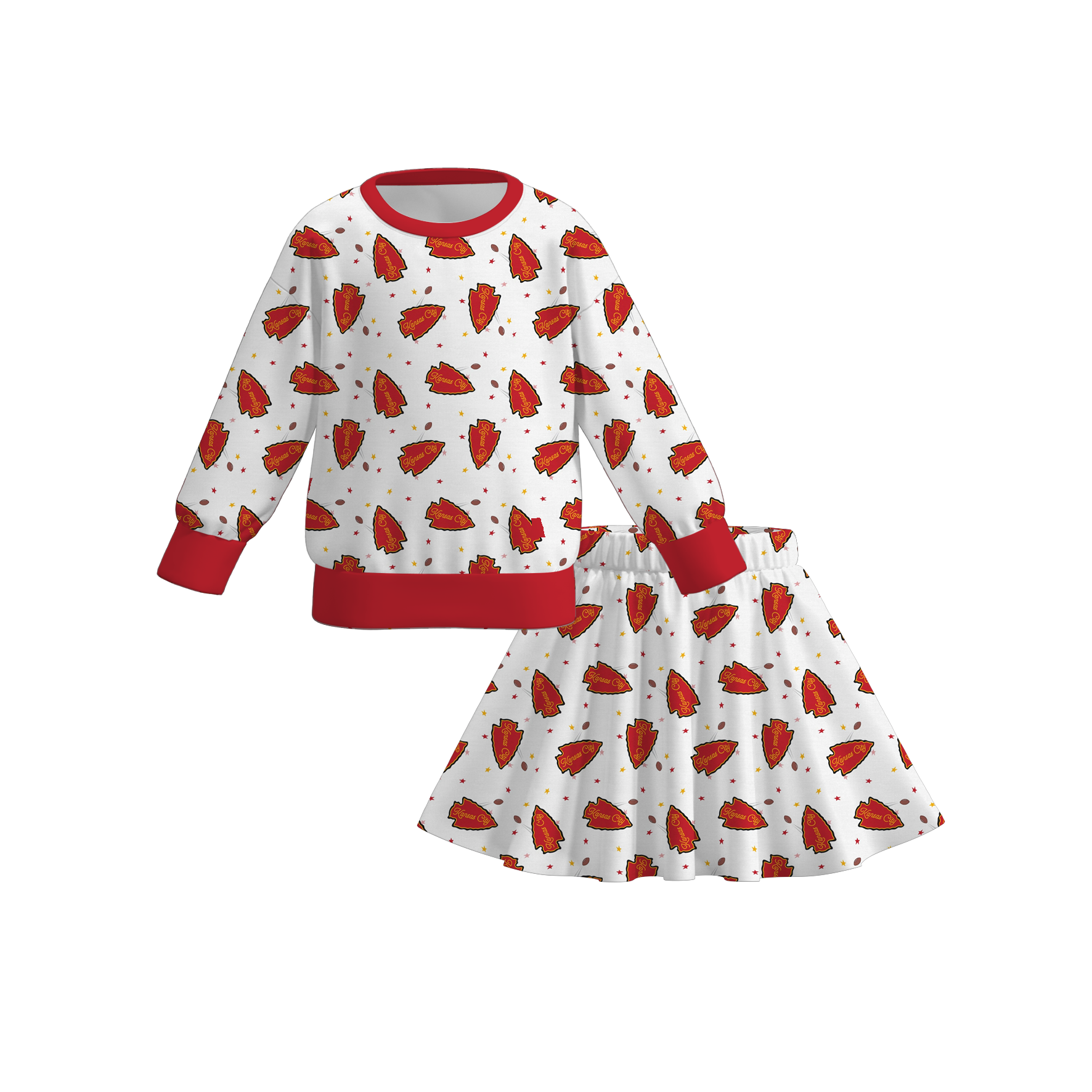 （Pre Order）Family Football Print Set,Top＆Romper