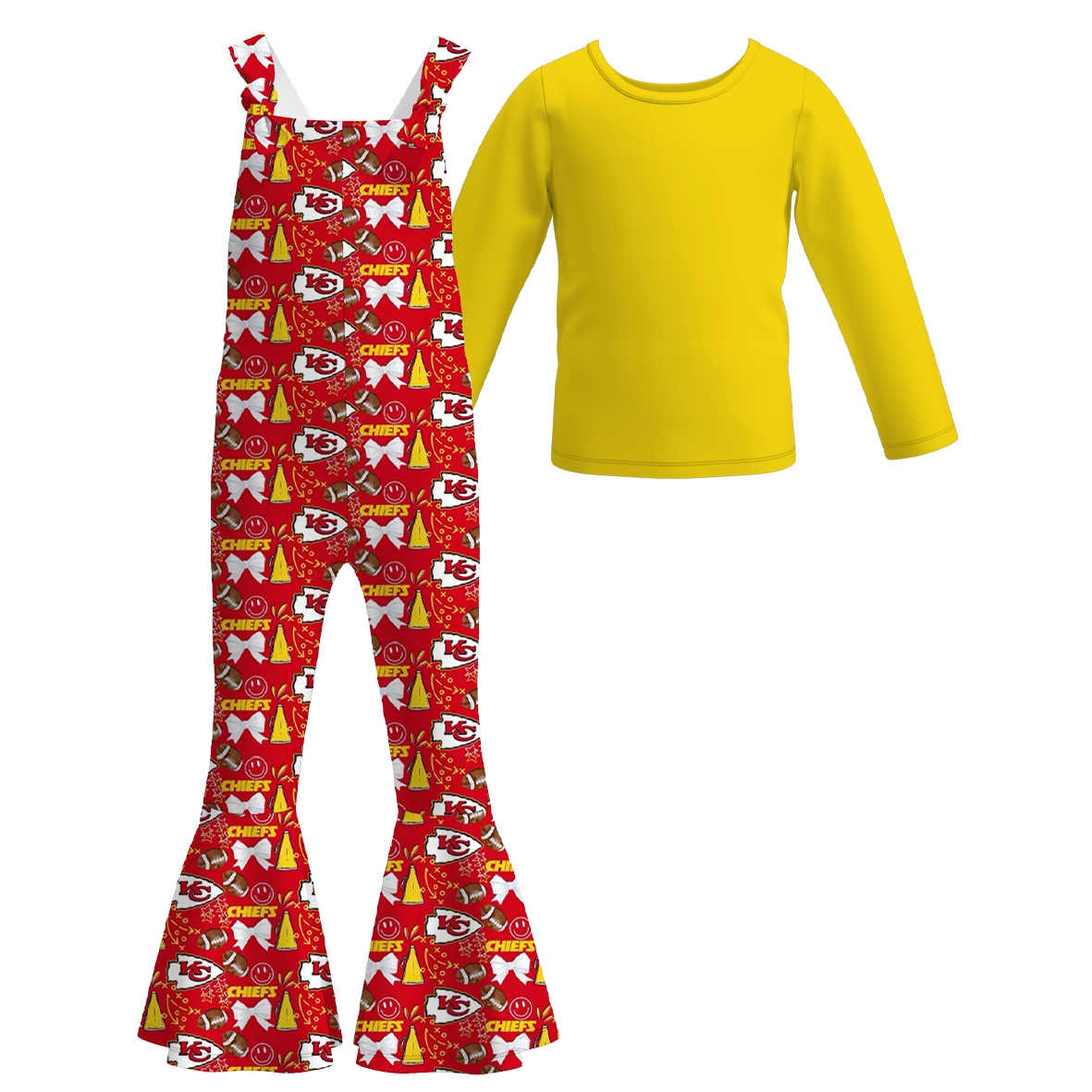（Pre Order）Girls Football Print Jumpsuit Suit