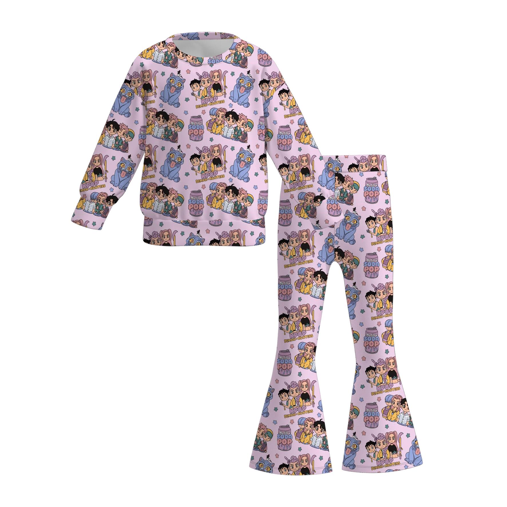 （Pre Order）Girls Movie Character Print Twill Sweatshirt Suit&Pajamas
