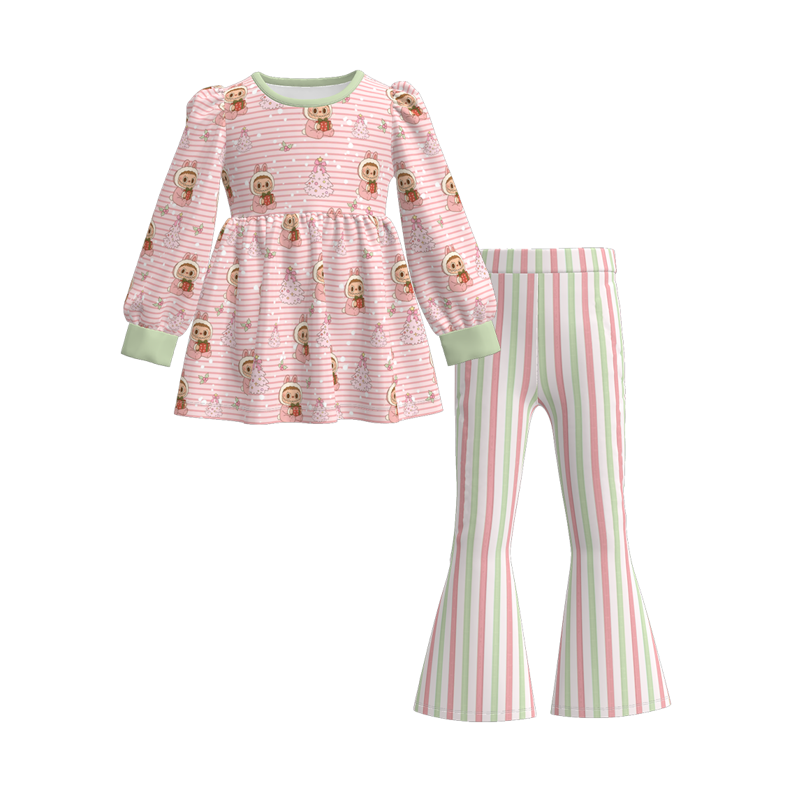 （Pre Order）Girls Christmas LBB Print Outfit Set