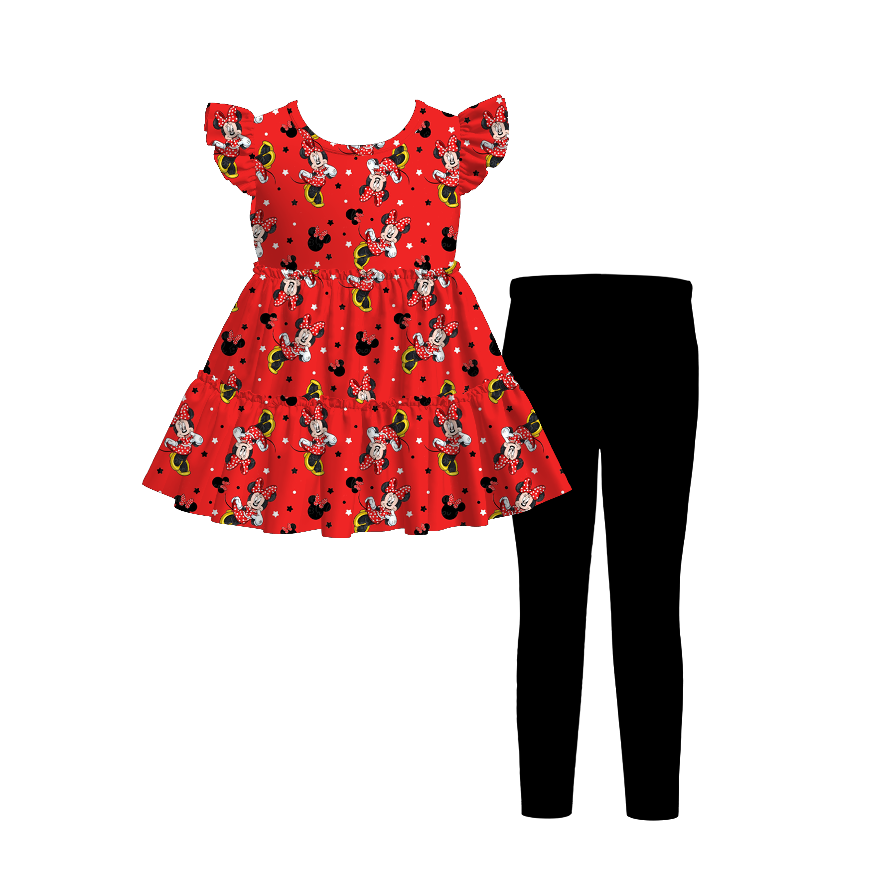 （Pre Order）Girls Christmas Cartoon Print Dress&Set