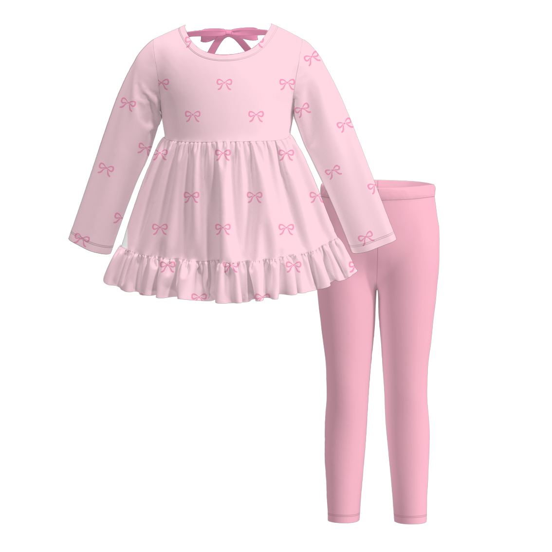 （Pre Order）Girls Christmas Gingerbread Print Outfit Set