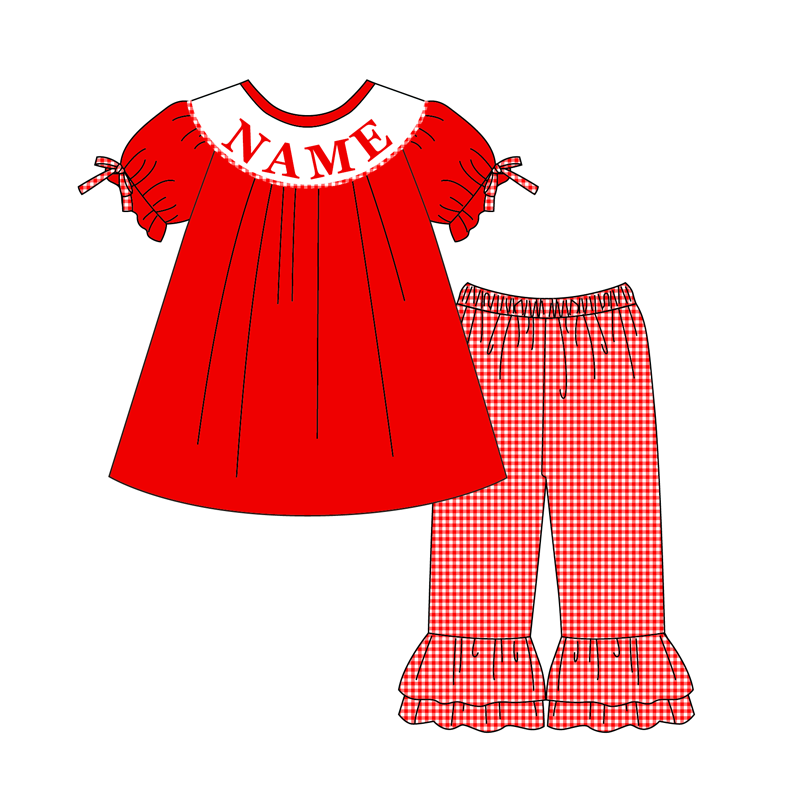 （Pre Order）Sisters Valentine's Day Embroidery Smocked Dress,Set&Romper